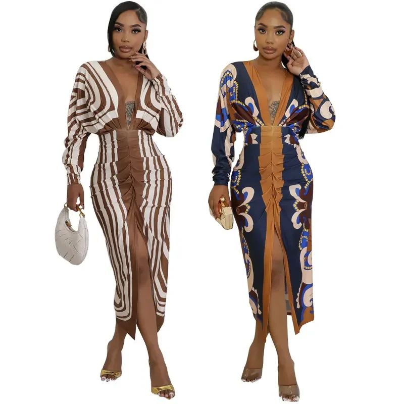 Европейское женское платье с длинными рукавами осенняя юбка повседневное новое