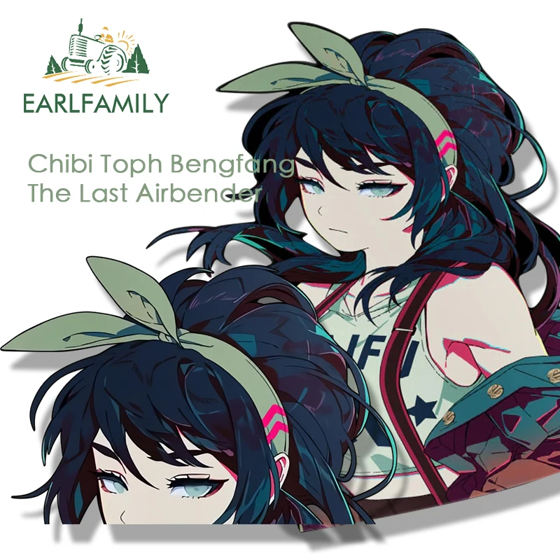 Фото EARLFAMILY Chibi Toph Bengfang Fanart автомобильная наклейка аниме последний маг воздуха эскиз Waifu наклейка JDM мультфильм Peeker наклейки для девочек №1