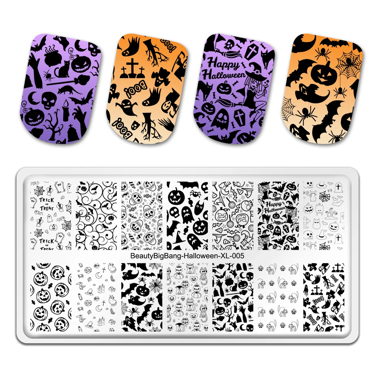 

2022 New Halloween Nail Stamping Plate Pumpkin Flower Animal Skull Printing Stencils Nail Stamp Templates DIY Nail Art Tools