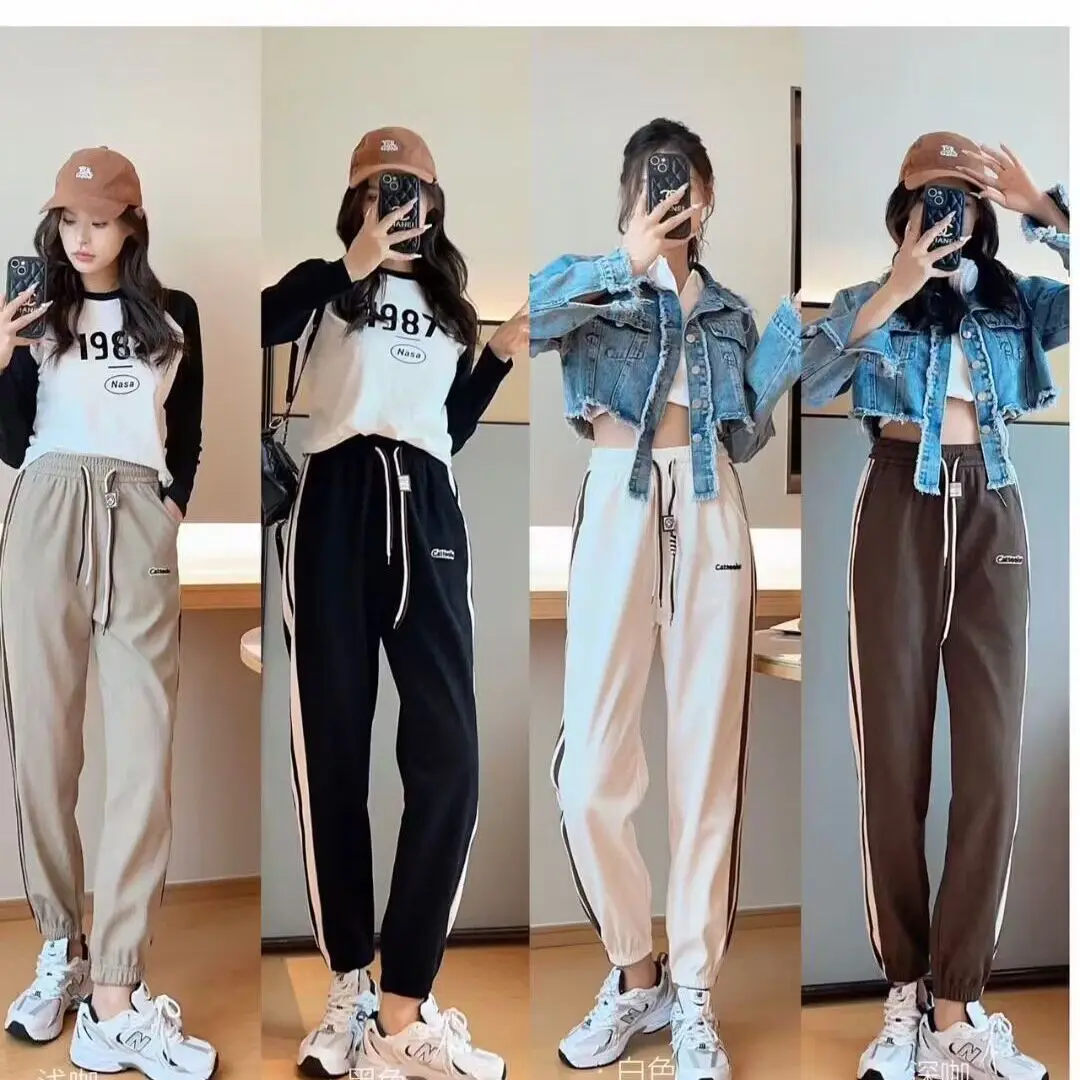 

Autumn and winter new high waist sports Korean version of the trend casual fashion pants