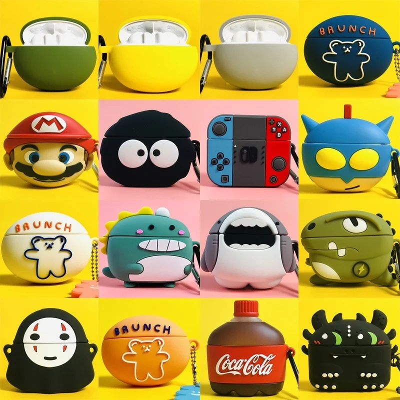 

3D Cute Cartoon Headset Cover for Huawei Freebuds 4i Case Soft Silicone Drink Bluetooth Earphone Cases For Free buds 4i Funda