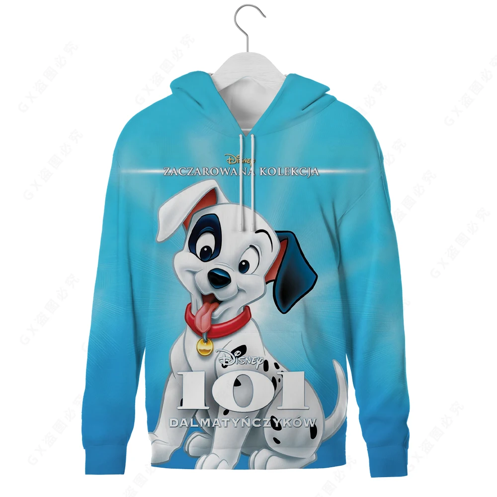 2021 Disney 101 Dalmatians women's Plus Size cartoon men's spotted dog 3D printing 2021 boys and girls clothing long sleeve top