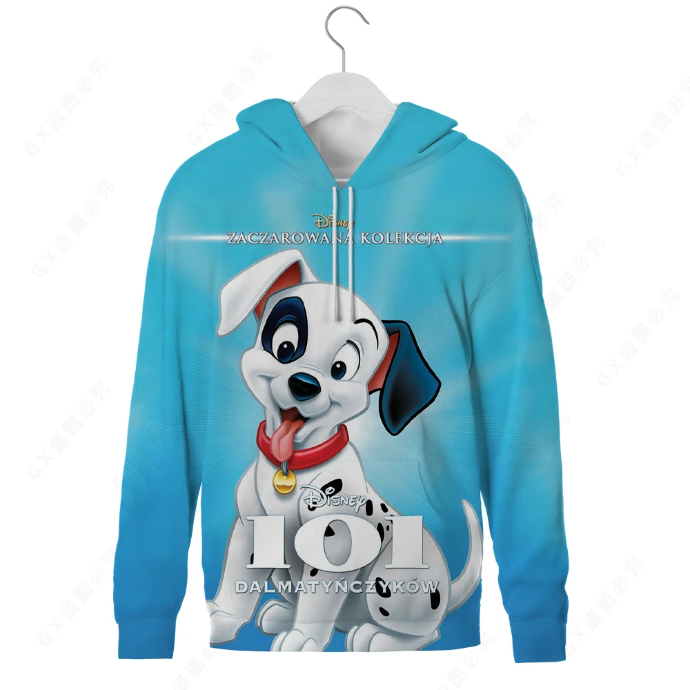 

2021 Disney 101 Dalmatians women's Plus Size cartoon men's spotted dog 3D printing 2021 boys and girls clothing long sleeve top