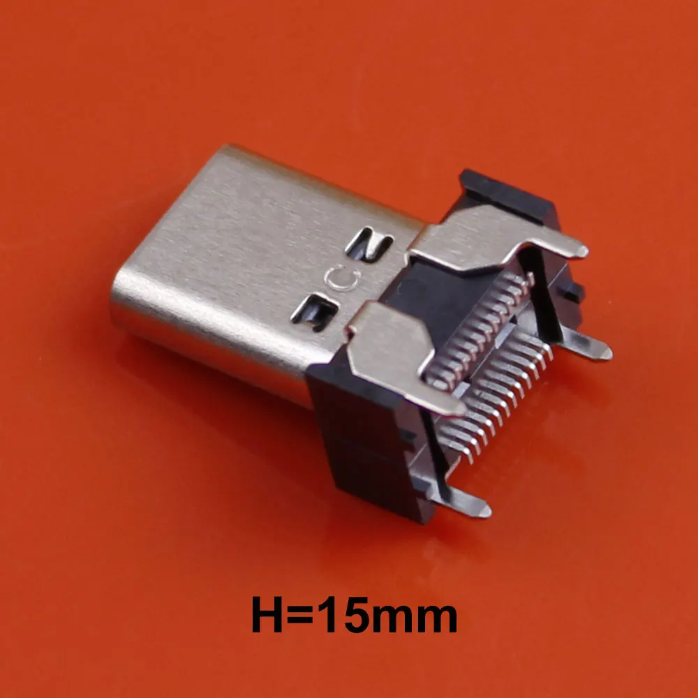 

JCD 1 шт. гнездовой разъем типа C 24 контакта вертикальный SMT 13 13,5 15 мм 5A Высокоточный USB 3,1 разъем для зарядки штекер