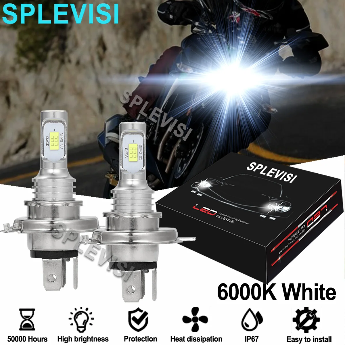 

led moto motorcycle light For Kawasaki Z1000 2004-2012 ZZR600 2003-2008 ZZR1200 2002-05 ZRX1200 2004-2005 h4 led moto
