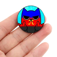 polyamory pride middle finger cat pin custom brooches shirt lapel teacher bag backpacks badge gift brooches pins for women