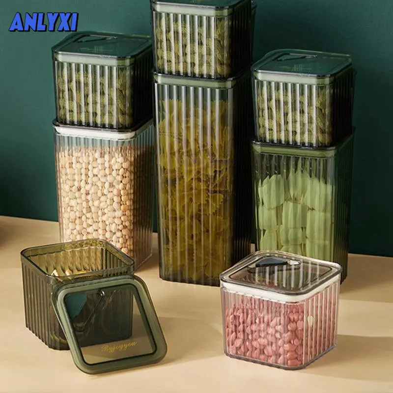 

Food Storage Container Plastic Kitchen Refrigerator Noodle Box Multigrain Storage Tank Transparent Sealed Cans Herb Tea Plastic