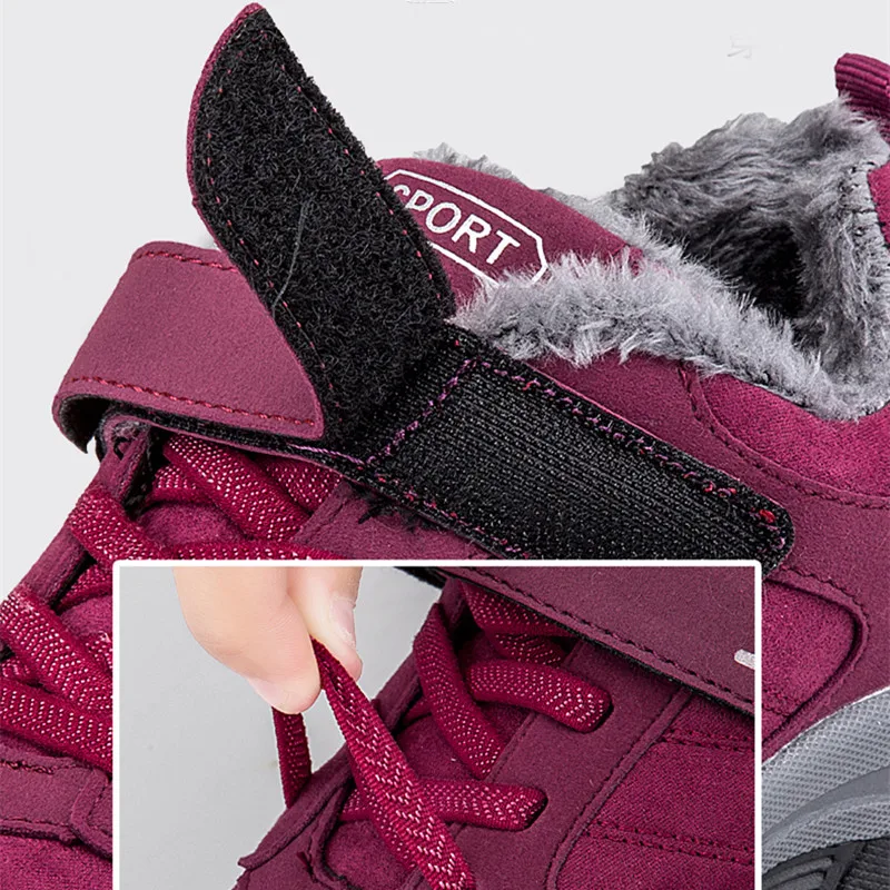 Men Women Plush Warm Climbing Shoes Winter Wear-resistant Hiking Sneaker Trekking Boot Unisex Non Slip OutdoorTourism Mountain