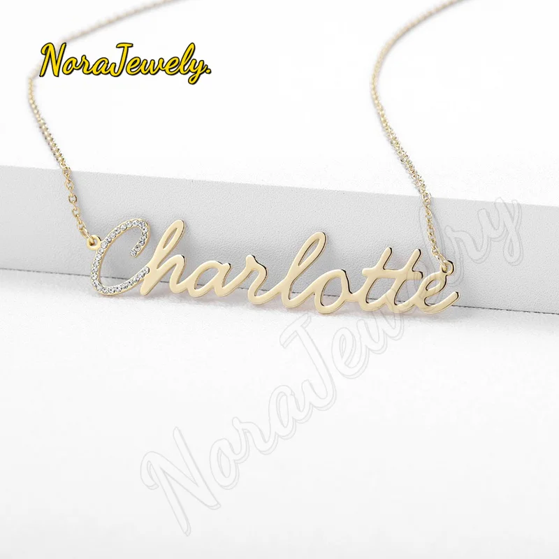 NORAJewelry Customize Iced Out Choker First Letter In Crystal Name Necklace for Women Hip Hop Necklaces Jewelry Gift Customized