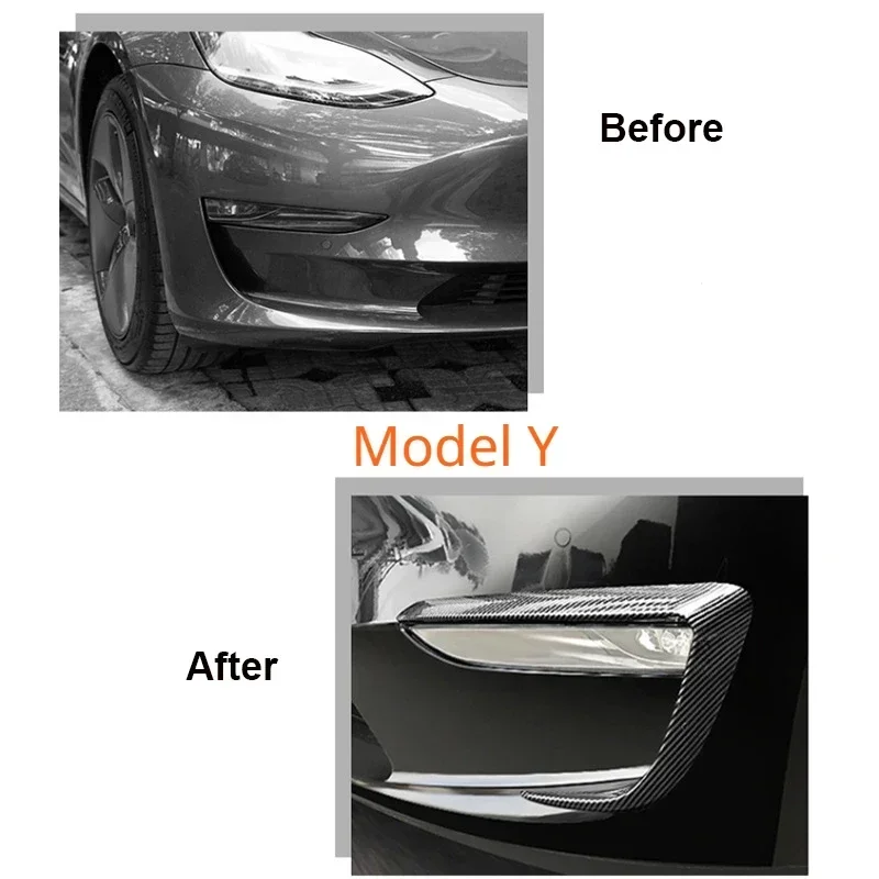 Крышка переднего бампера для Tesla Model 3 Y нож бровей противотуманная фара наклейка