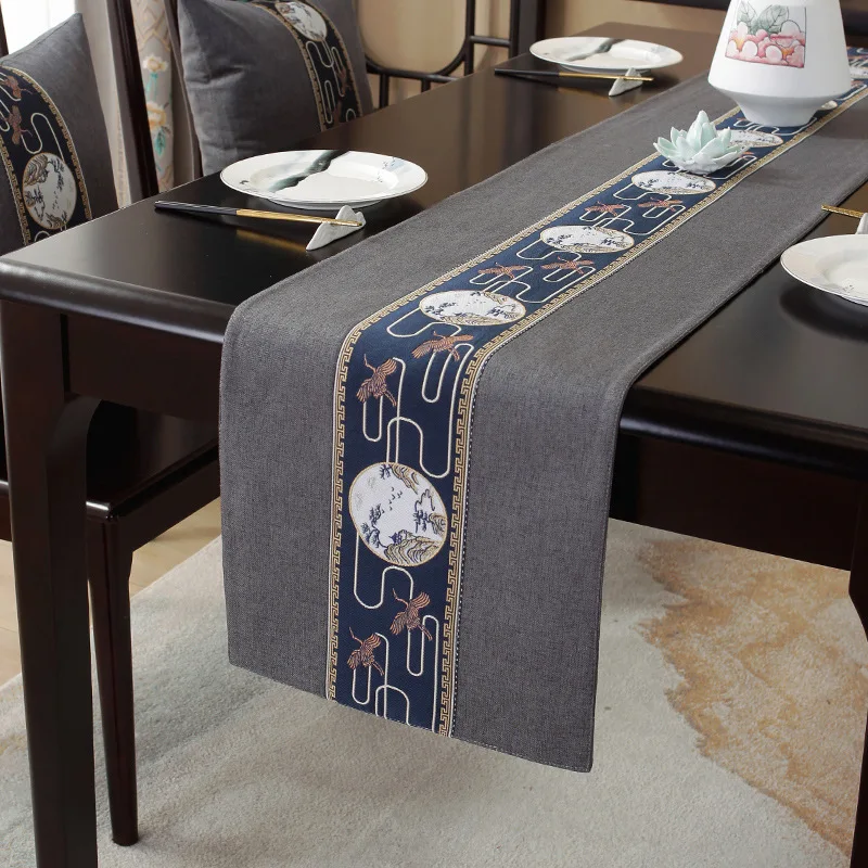 Новая Водонепроницаемая длинная скатерть в китайском стиле с цветочным рисунком