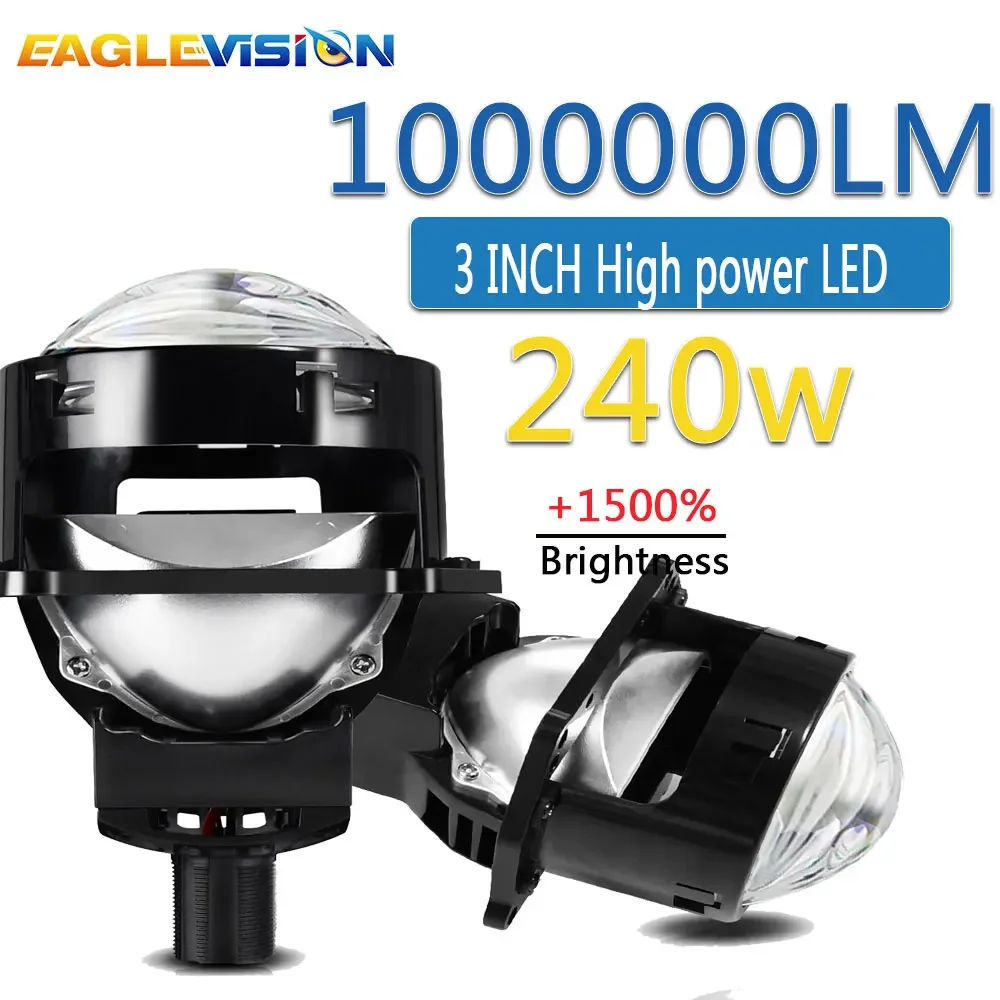 

EAGLEVISION 3-дюймовый бипроектор, автомобильная фара, 240 Вт, светодиодный маяк для автомобильных диодных фар, автомобильные аксессуары