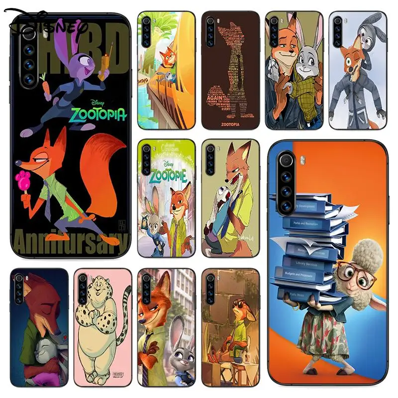 Чехол Disney Zootopia для iPhone 4 4s 5 5S SE 5C 6 6S 7 8 Plus X XS XR 11 12 Mini Pro Max 2020 черный.