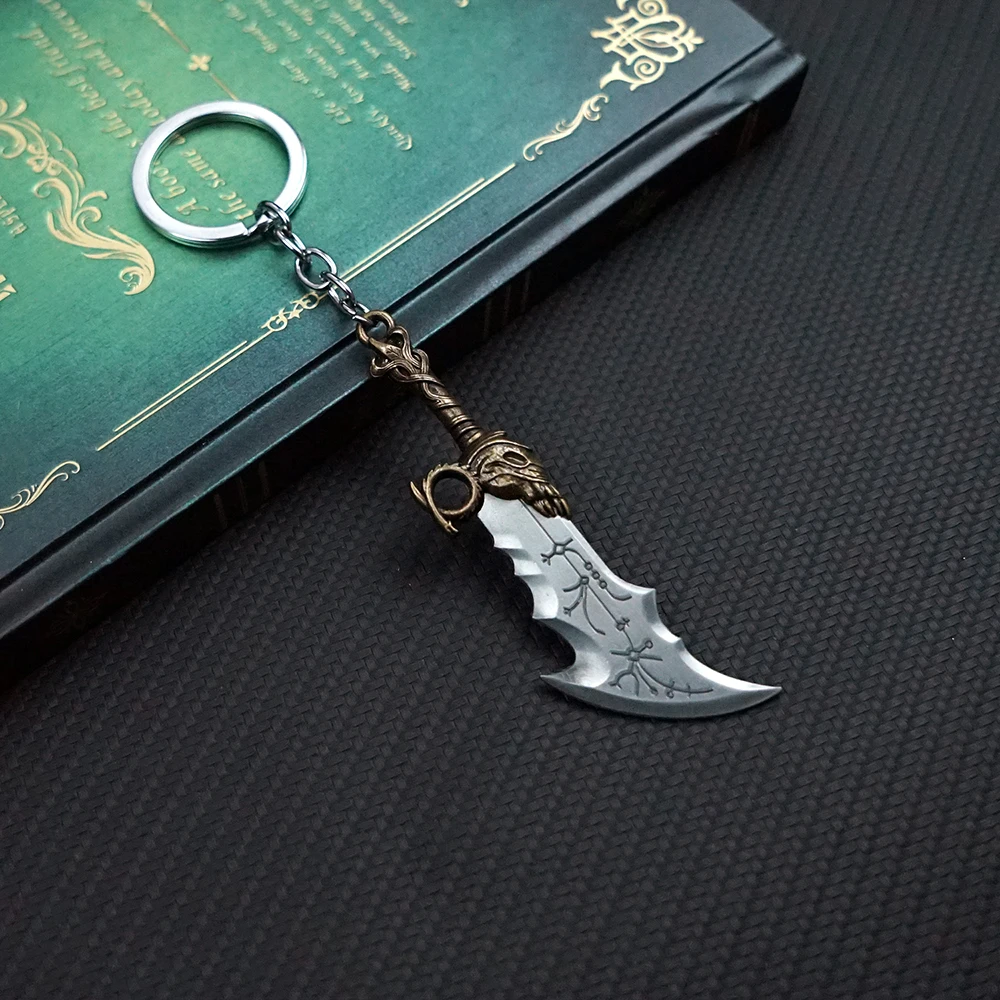 Фото Брелок для ключей Kratos Axe Leviathan God of War Blades of Chaos Swords, брелок для ключей, игровые аксессуары, автомобильный брелок для ключей, подвеска llaveros №5