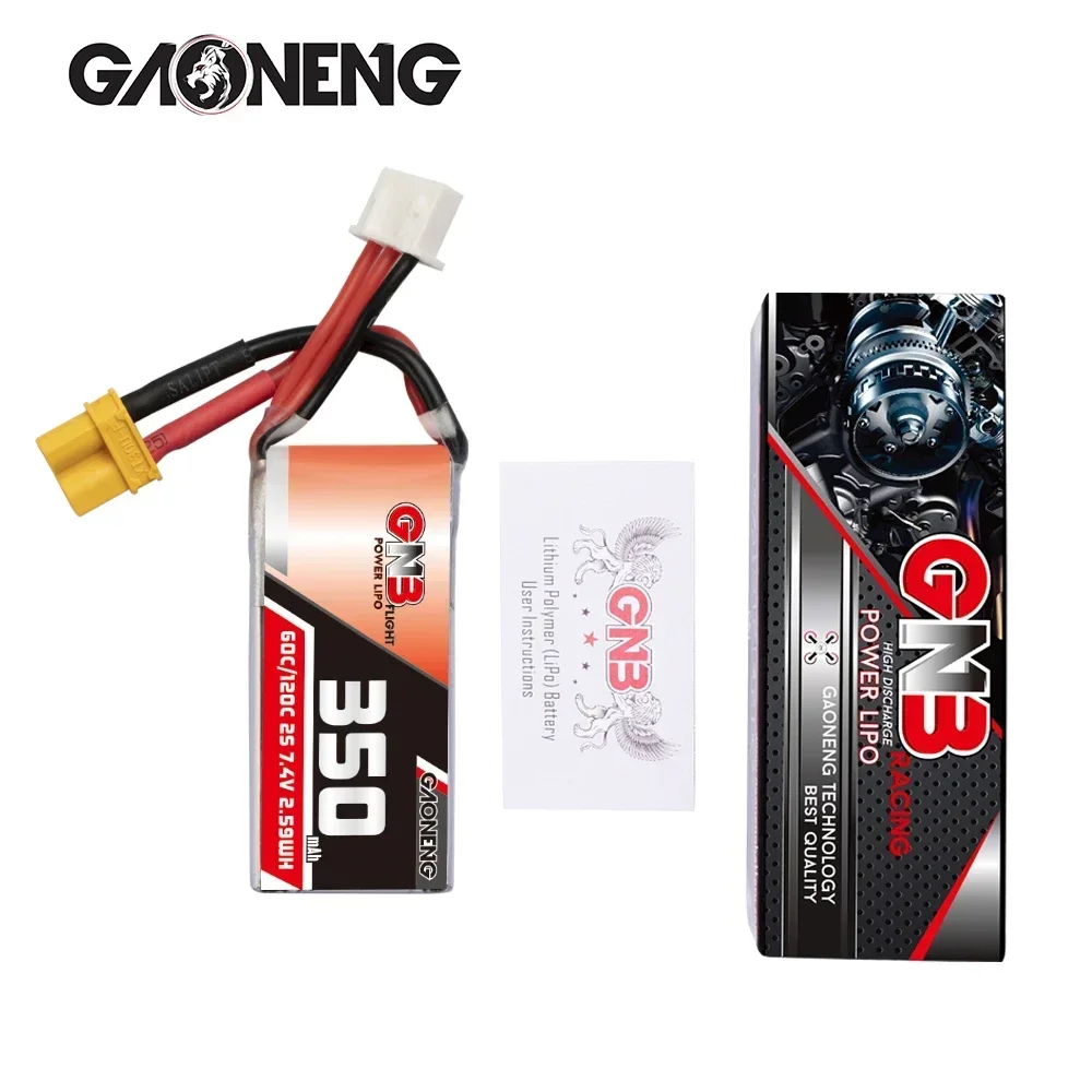 2 шт. GNB Gaoneng 2S 350 мАч 7 4 В 60C/120C Lipo Батарея XT30 XH-3P Разъем для OMP M1 BETAFPV Beta75X Tiny Whoop Drones Mini-Z