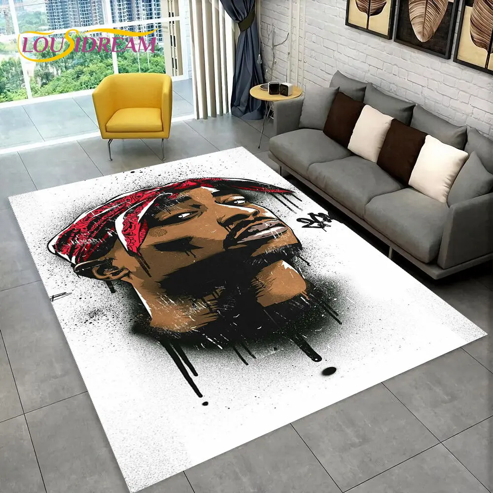 

Hip Hop Art Rapper Legend Star Area Rug,Carpet Rug for Home Living Room Children's Bedroom Sofa Doormat Decor,Non-slip Floor Mat
