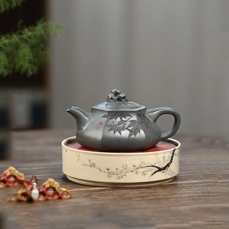 Yixing Zisha оригинальный горшок Mine Qingduan чистая ручная резьба Озеро Тайху камень шесть