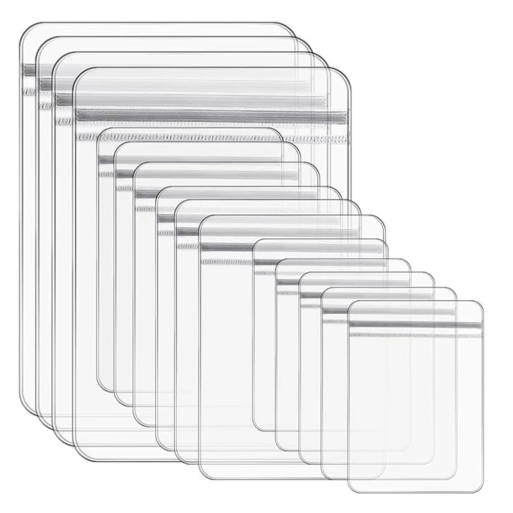 60 шт. сумки для ювелирных изделий прозрачные пластиковые многоразовые с толстым