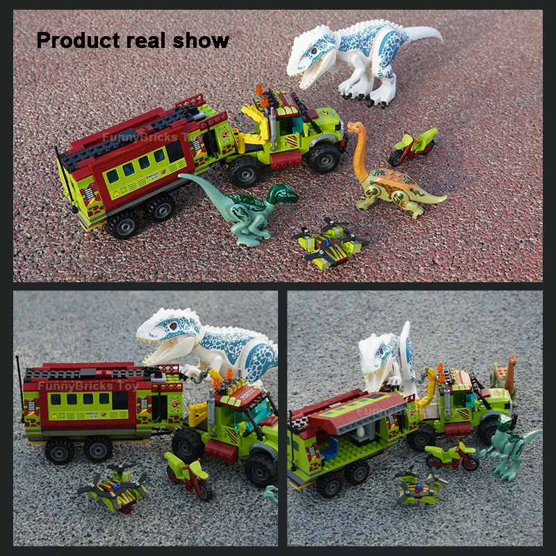 Модель динозавра Юрского периода T-Rex модель грузовика строительные блоки Indominus Rex