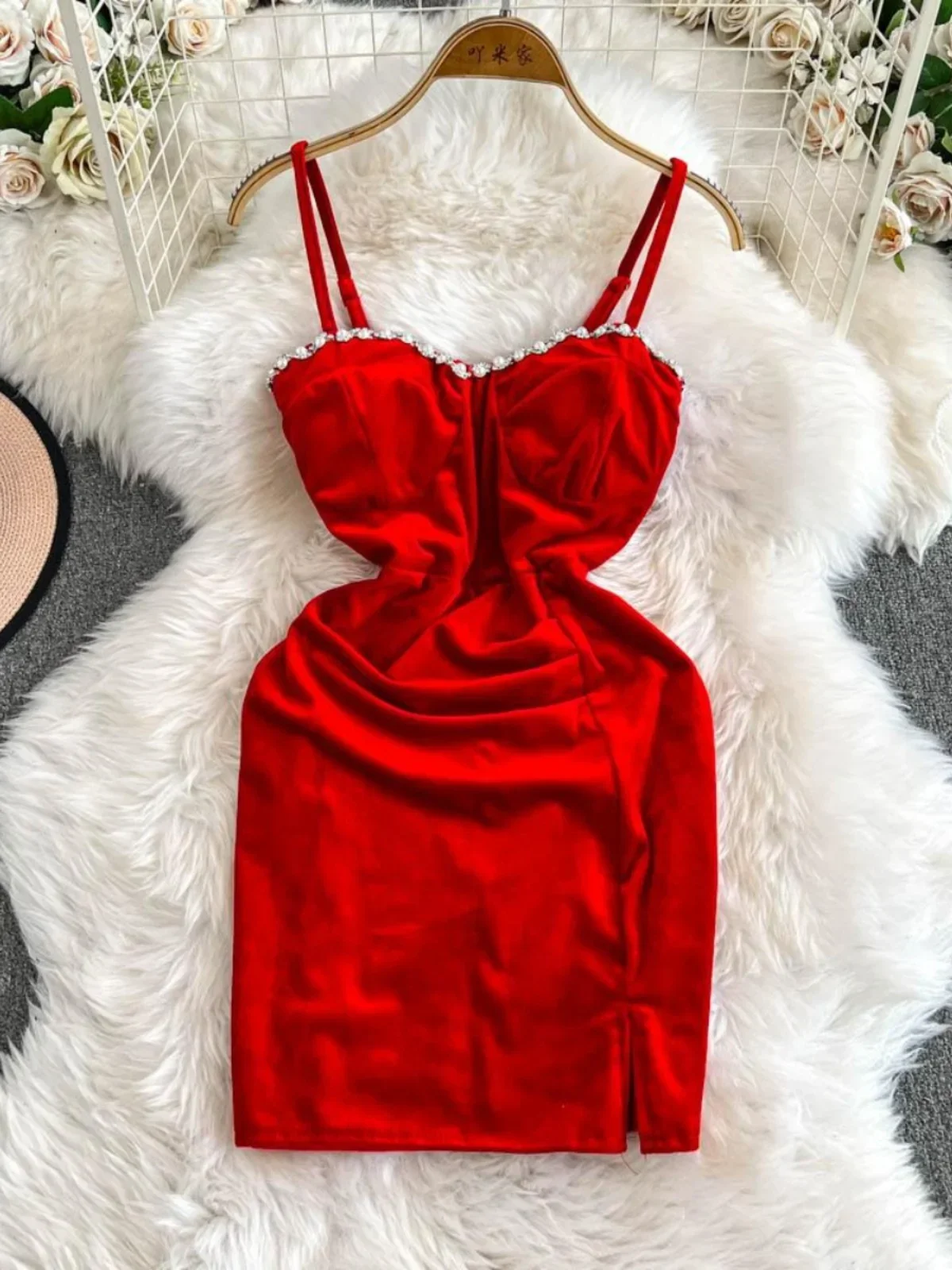 Foamlina сексуальное платье для ночного клуба с разрезом и бриллиантами женщин