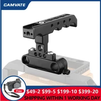 camvate top cheese handgrip with shoe mount 15mm dual rod clamp adapter for dslr camera cage rig 15mm rod support system