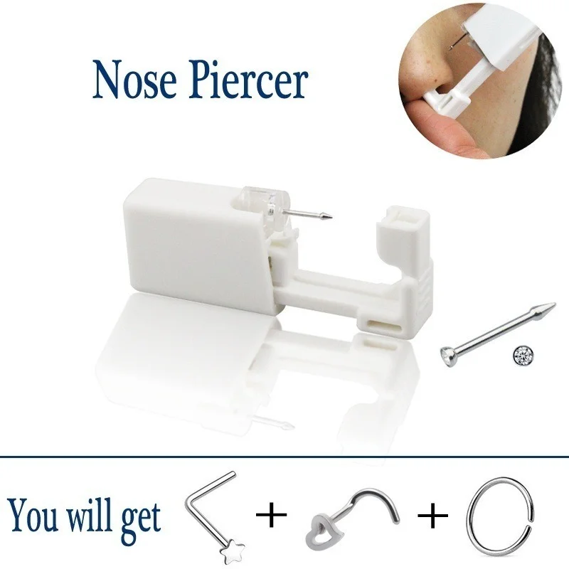 Disposable Piercing Unit for Nose Ear Gem Studs Piercing Kit Safe Nose Piercer Tool Body Jewelry