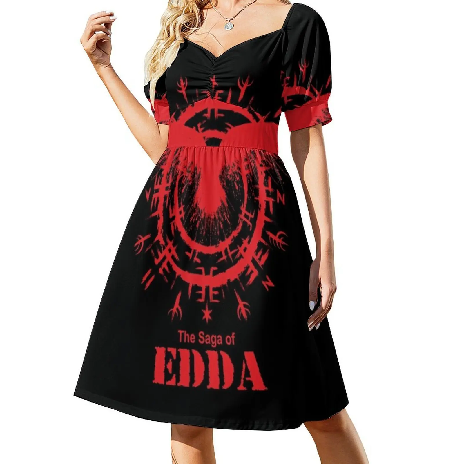 Фото Edda Raven The Saga Of Edda Женское уличное платье в стиле хип-хоп с графическим принтом Клубная одежда Edda The Saga Of Edda Мифология №2