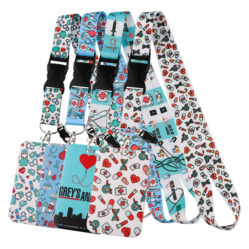 

C4496 Nurse Lanyard For Key chain Doctors ID Card Cover Pass Mobile Phone Badge Holder Key Ring Neck Straps Medical Accessories