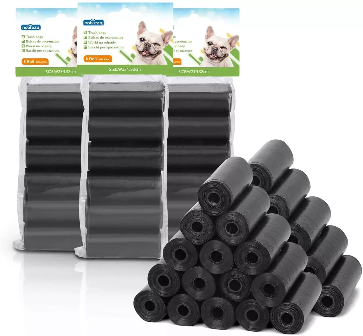 

Nobility-1080 count dog poop bags dog poop bags Pack of 72 rolls. Color Black