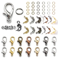 250pcsset alloy lobster clasp with jump rings connector clasp crimp end set for diy bracelet necklace jewelry making supplies