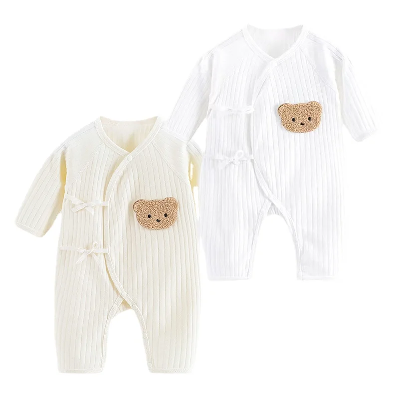 

Summer Newborn Photography Clothes 100% Cotton Baby Girl Boy Romper Infant Knit Cartoon Bear Bodysuit Sprint Autumn Jumpsuit