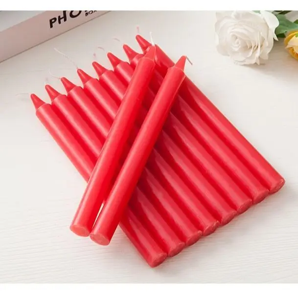 10шт./набор Цилиндрические свечи Домашнее освещение Экстренная свеча Декоративное украшение Центральные элементы молитвенного дара.