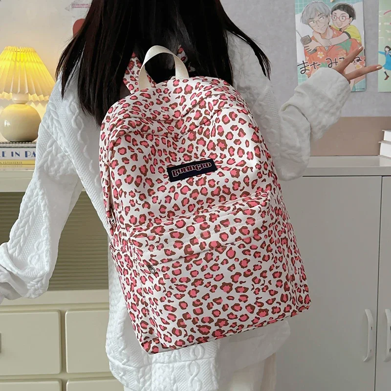 LEOPARD CANVAS Женские рюкзаки на молнии 2025 Новые высококачественные сумки большой