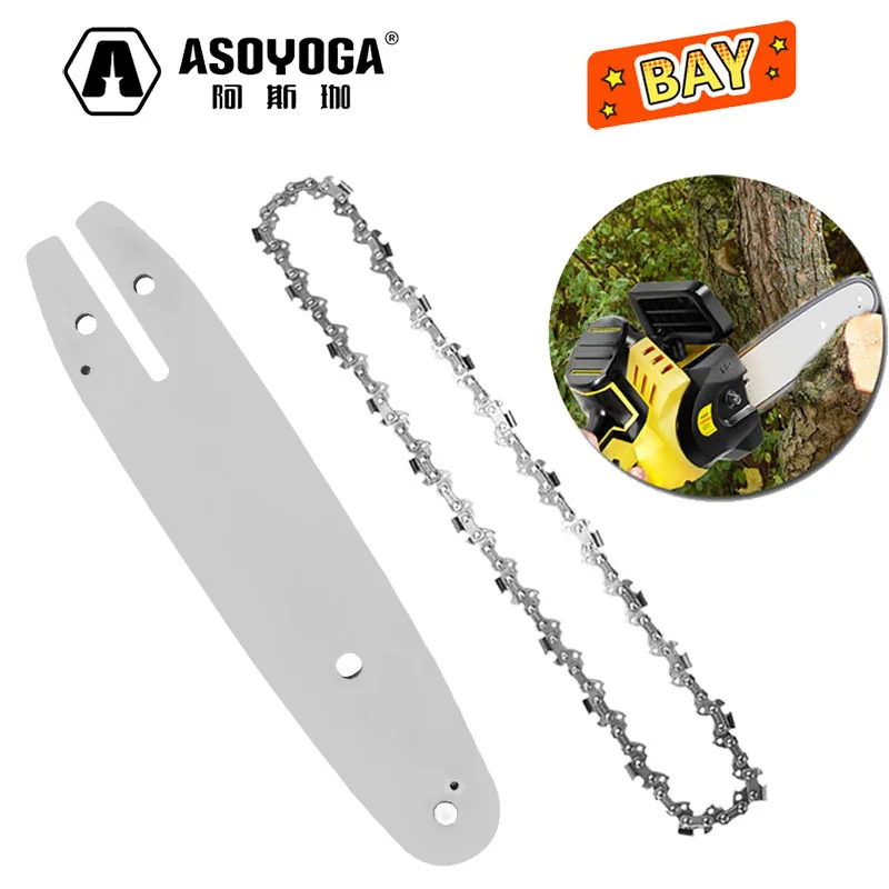 

ASOYOGA 12 Inch Chains Saw Sharp Chains Guide Bar Mini Chainsaw Replacement Parts Electric Saw Chain Wood Branch Cutting Fast