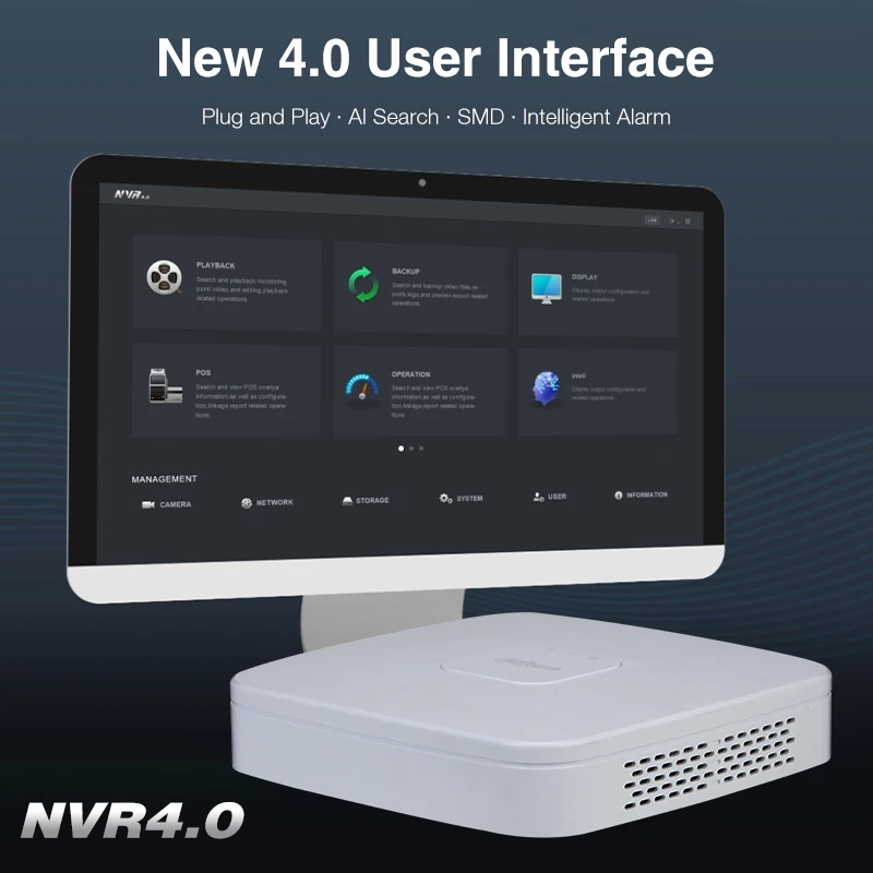 Dahua NVR4104HS-4KS2/L NVR4108HS-4KS2/L NVR4116HS-4KS2/L 4/8/16 CH P2P Compact 1U 4K &amp H.265 ONVIF Lite сетевой