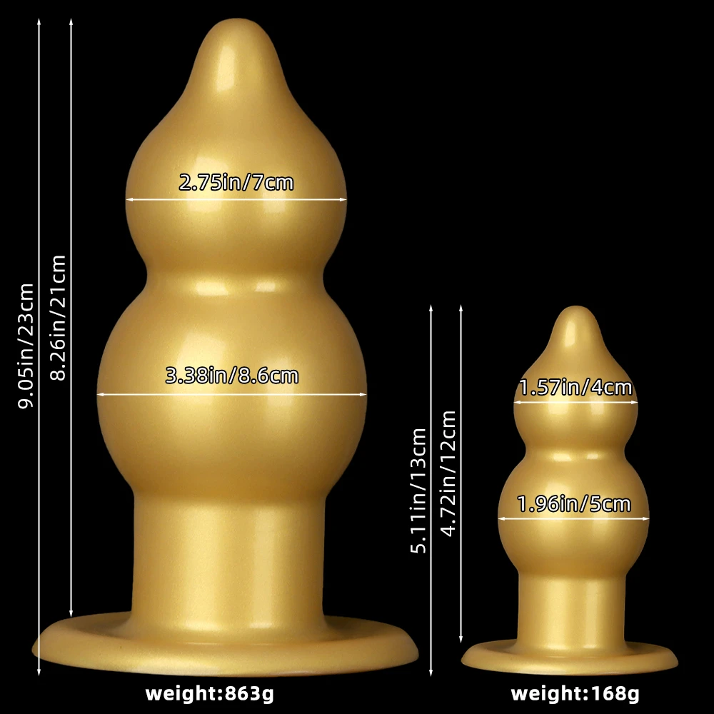 Золото 8 6 см Большая Анальная Пробка Силиконовая Фаллоимитатор Стимуляция Ануса
