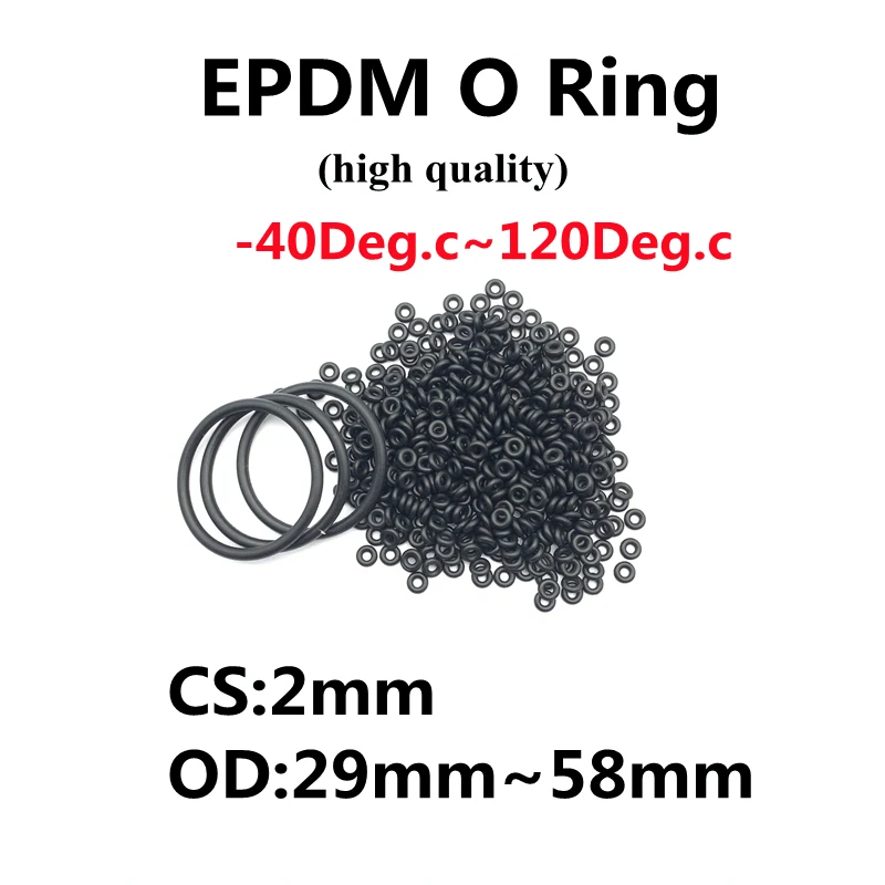 

30pcs EPDM O-Ring Sealing Gaskets Thickness 2mm OD 29 ~ 58mm EPDM Automobile Round O Type Corrosion Oil Resistant Sealing Washer