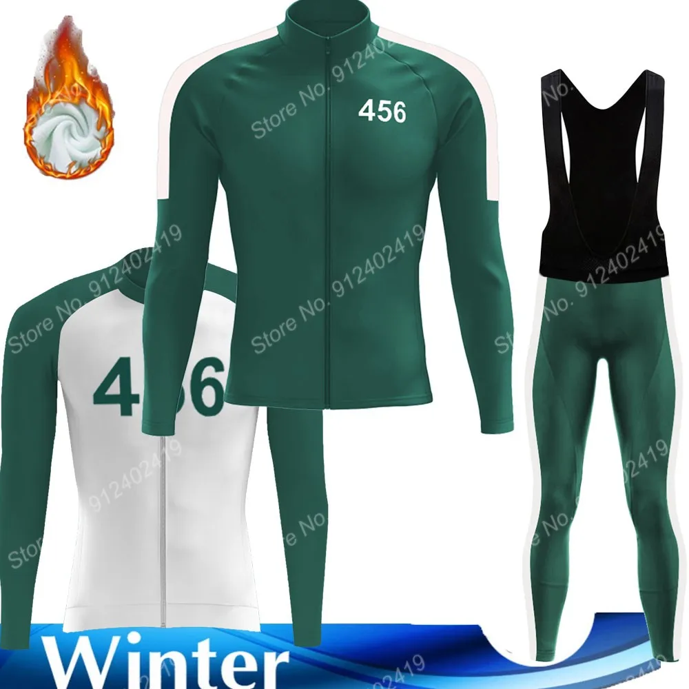 

Зима 2021, набор велосипедных Джерси для игры кальмар, мужская одежда с длинным рукавом, костюм для шоссейного велосипеда, брюки, нагрудник, од...
