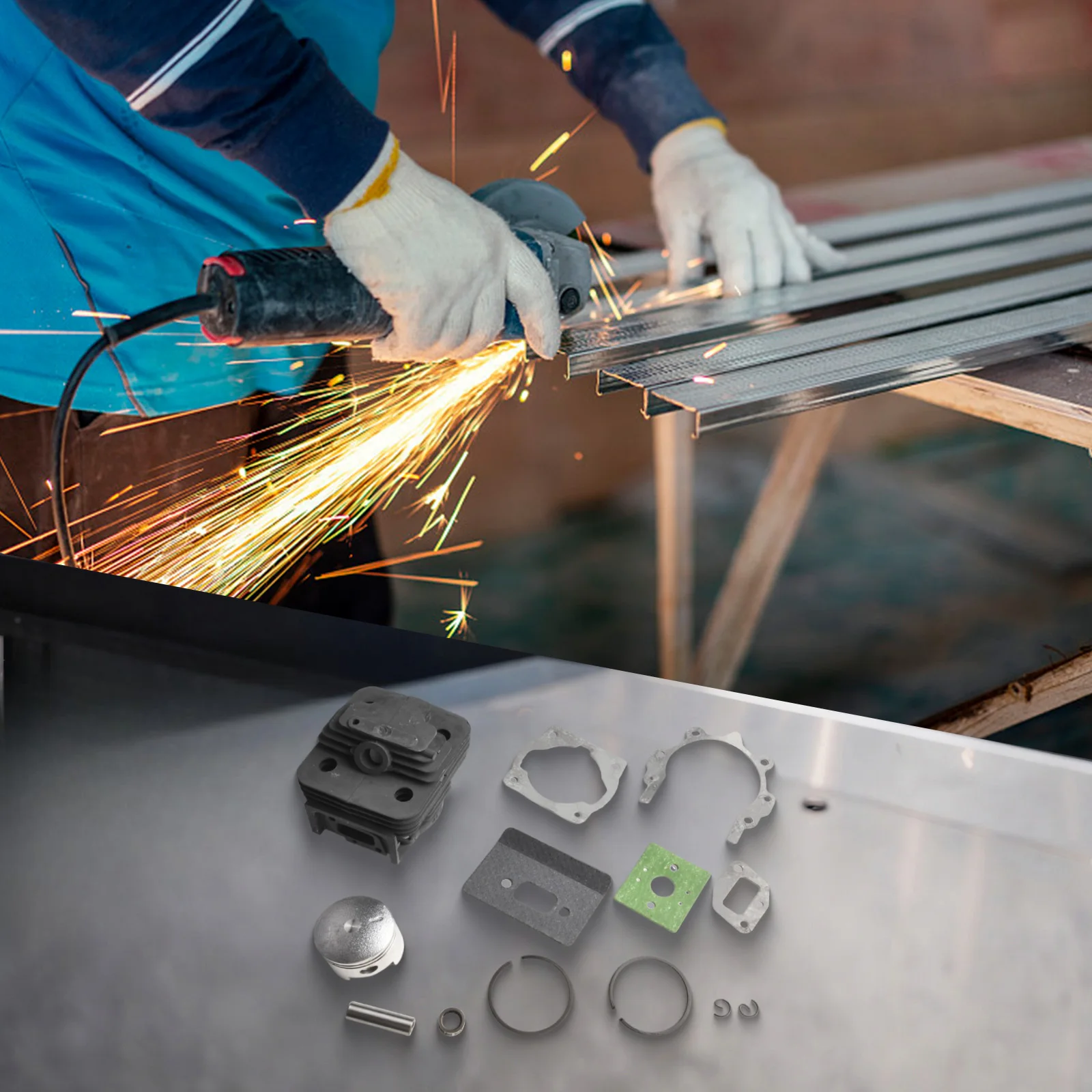 Комплект цилиндров и поршней 44 мм для кустореза Timbertech Mfs52/ms-2tl-52/ms52-2tl комплект