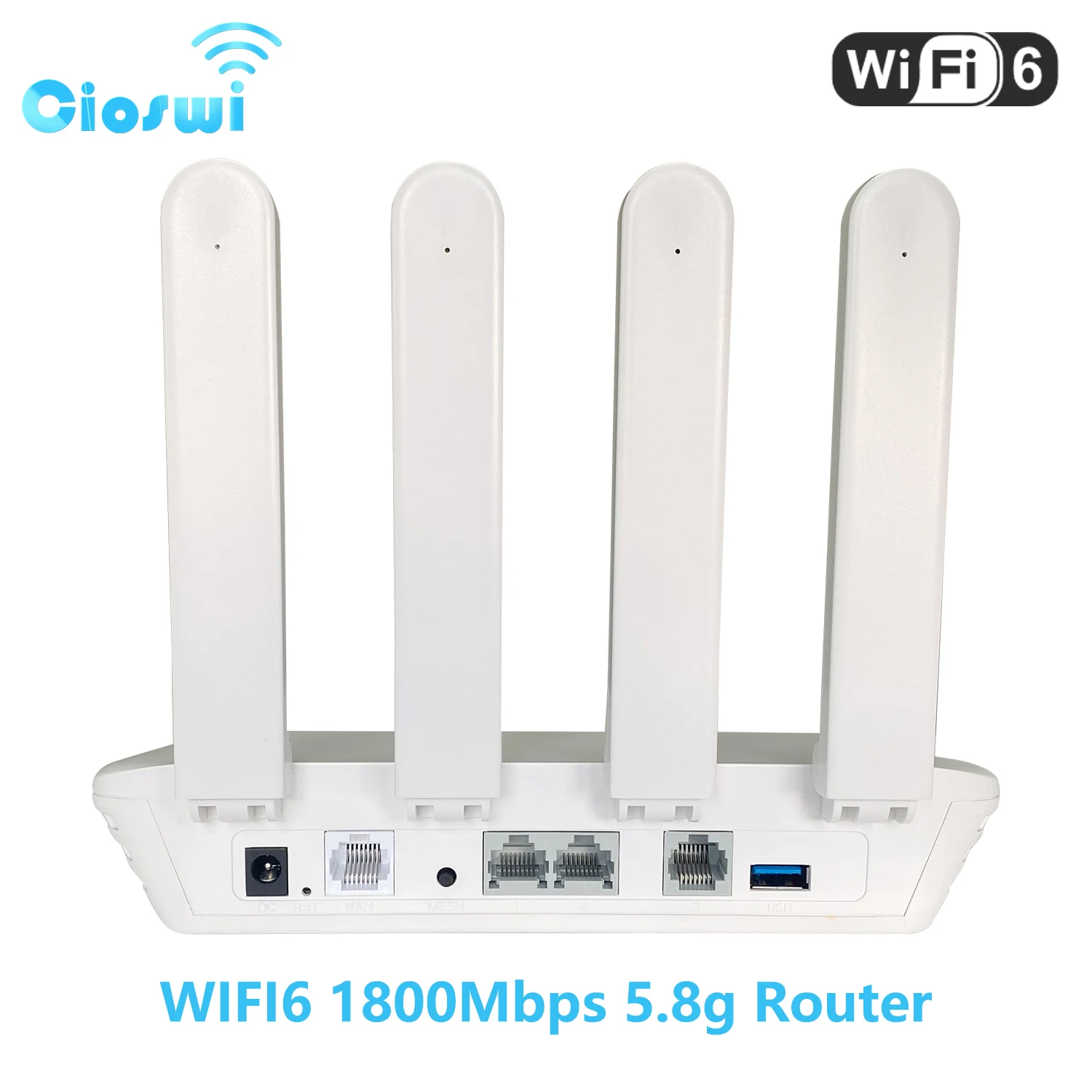 

Cioswi USB3.0 Wireless WIFI6 Router Openwrt Firmware 1800Mbps DDR3 256MB Gigabit LAN Mesh Wifi 6 Router MU-MIMO Antenna 64 User