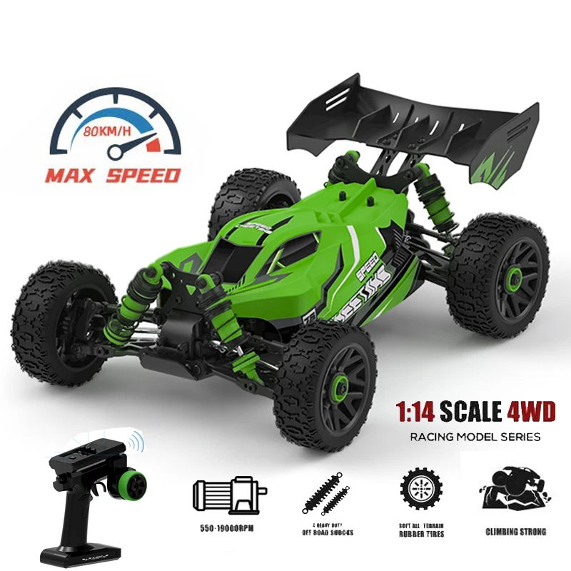 

Новинка 2022, яркость 1:14, 80 км/ч, Радиоуправляемый автомобиль 4WD, высокоскоростной автомобиль, электрические игрушки 2,4G, Радиоуправляемый гоно...