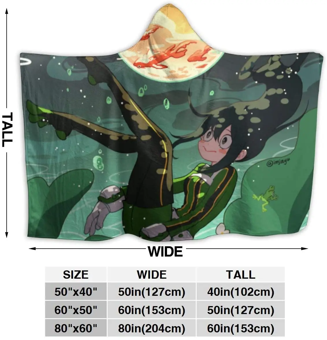 

My Hero Academia of MHA Throw Blanket for Unisex Adult Hooded Blanket for Sofa Wearable Blanket Flannel Blanket