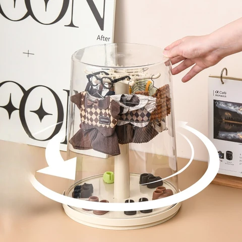 Слепая коробка, подставка для плюшевых игрушек, коробка для хранения, милый кулон, кукла, брелок, прозрачный футляр для хранения 360° °   Защитный корпус вращения