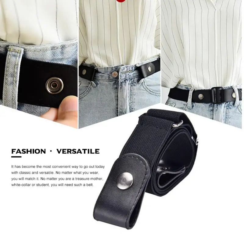 Ремень женский и мужской без пряжки эластичный Невидимый регулируемый пояс