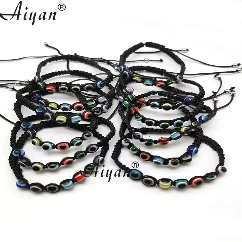 12 шт. 7 различных цветов каучуковые глаза бусины звезд тканый браслет с защитой от