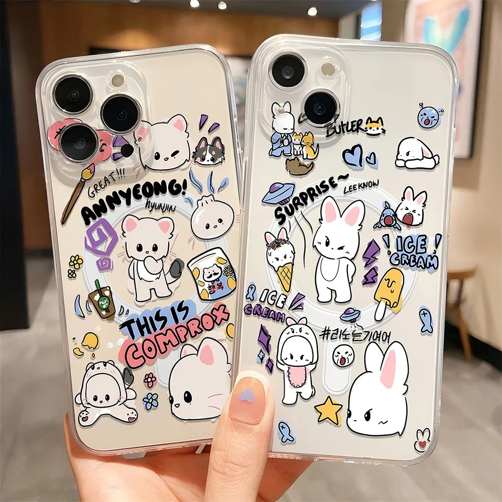 Магнитный чехол для телефона Magsafe с рисунком S-Stray iPhone 16 15 14 13 12 11 8 7 Plus Pro Max X XR XSMax