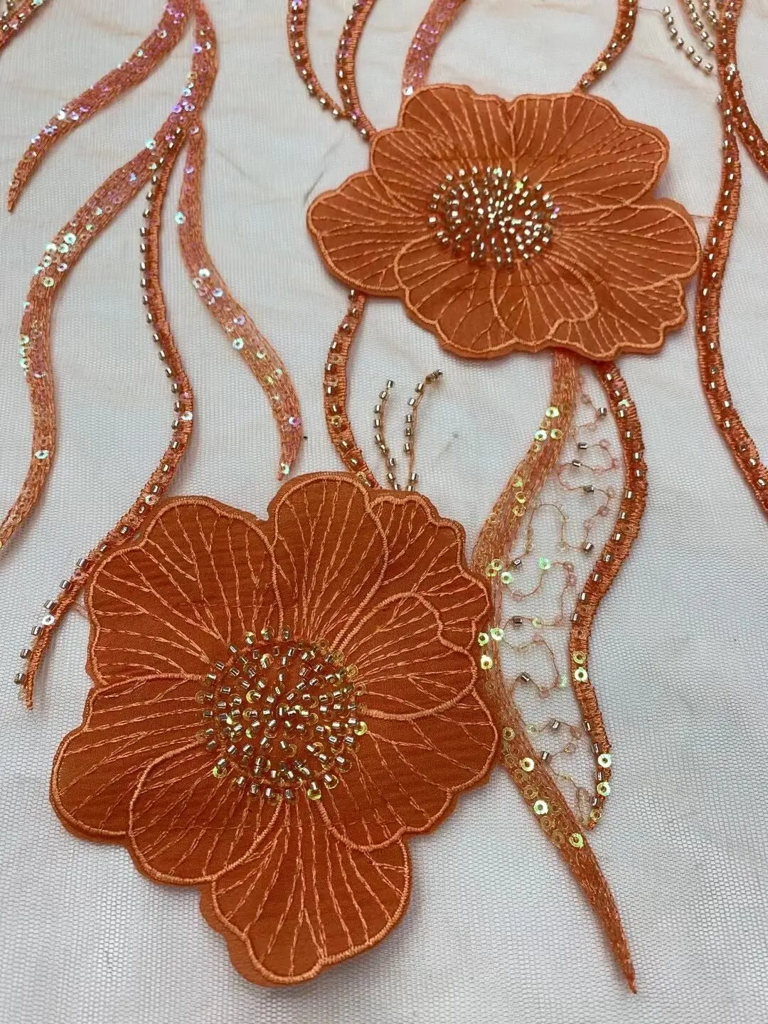 Нигерийская африканская кружевная сетчатая ткань с блестками и бисером вышивка