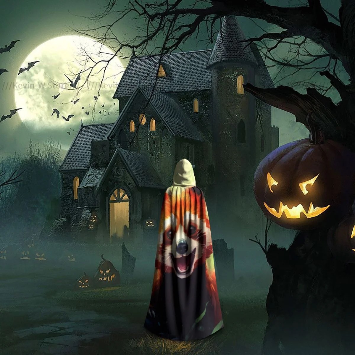 Унисекс для взрослых милый плащ с красной пандой в луге и капюшоном длинный