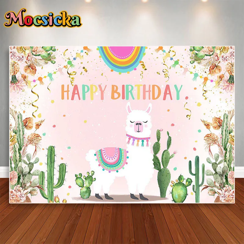 

Mocsicka милый Альпака Забавный фон для фотосъемки на день рождения Альпака для девочек декорация для фотобудки на день рождения студийный баннер