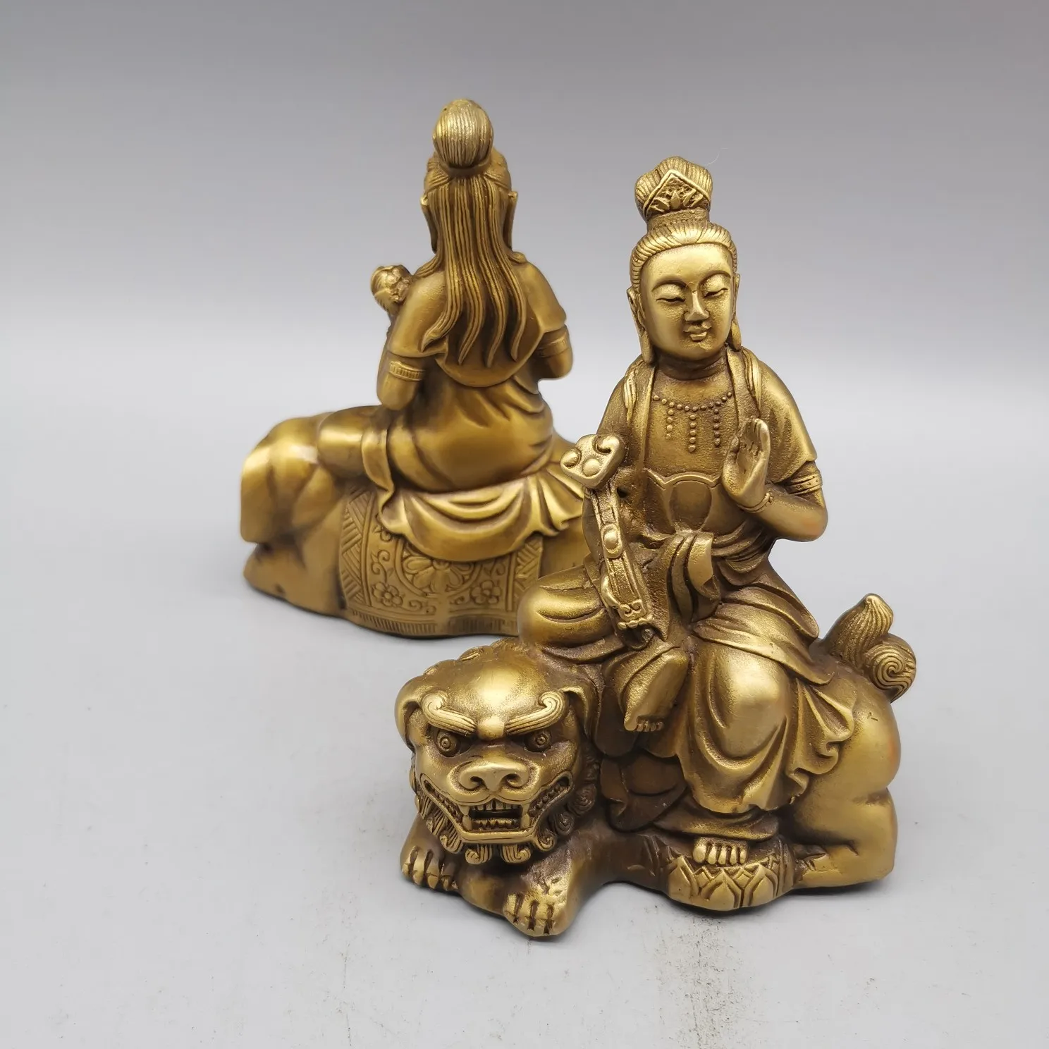 Модная китайская Изысканная латунная статуя Будды Manjushri украшение для комнаты